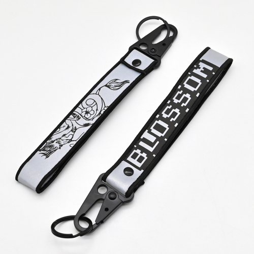Reflective Anime Custom Carabiner Lanyard Wrist Strap