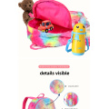 Gradient color plush backpack bag Colorful plush bag for children and students