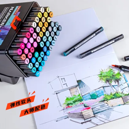 MIYA Alcohol Marker Pen Set - 60/80/120/180 Colors for Hobby, Kid, Artist Coloring & Art Supplies