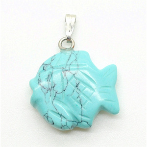 pendentif poisson forme turquoise