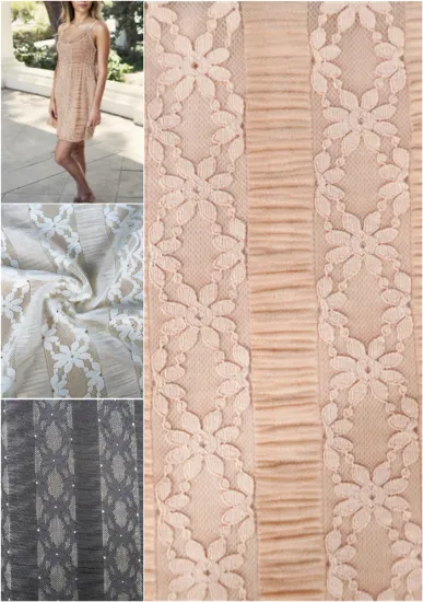 Customized Nylon Spandex Lace Fabrics For Women's Dress