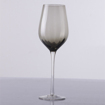 Unique Grey Colored Ribbed Wine Glasses