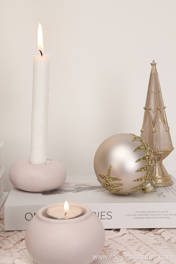Small Ceramic Pink Tealight Holders