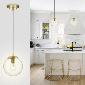 US Free Shipping Farmhouse Nordic Modern Ball Glass Shade Pendant Lighting