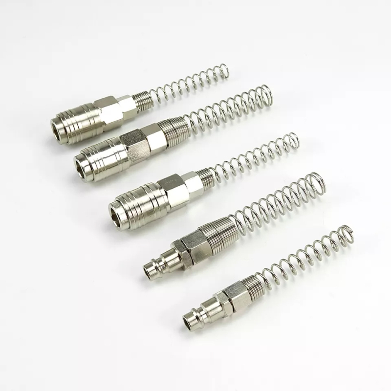 Polyurethane Recoil Air Hose with Quick Fitting Connectors: Durable Pneumatic Spring Spiral Hose for Air Compressors