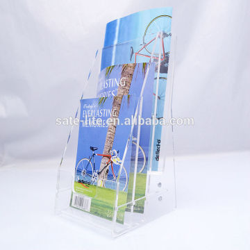 2014Hot Sale Customized 3 Tiers Acrylic Brochure Holder