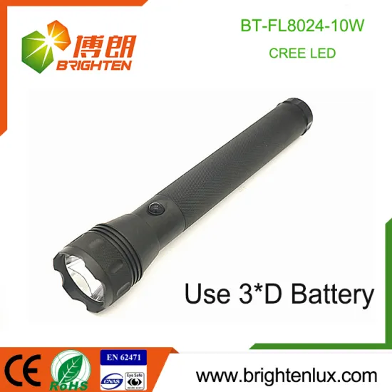Factory Wholesale 3*D cell Powered Hunting Aluminum Long Distance 10w Cree led Tactical High Power Big Torches Flashlights