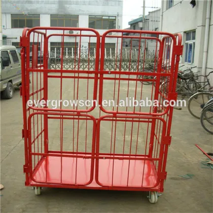 Three sides High mobility save manpower foldable simple operation metal transportation trolley
