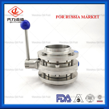 Stainless Steel Food Grade Three Piece Butterfly Valve