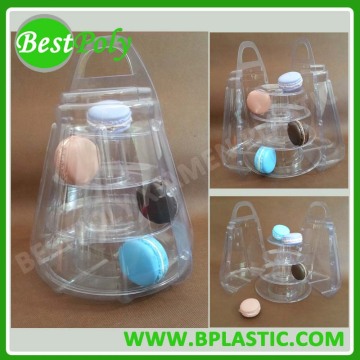 Beautiful mini 4 tiers macaron tower with carrying case for retail