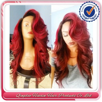 Fashionable Smooth New Natural Brazilian Hair Red Color Human Hair U Part Wig
