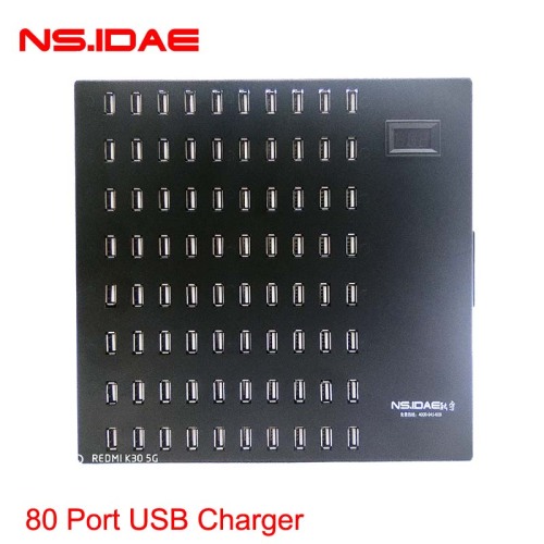 80 Port USB Charging Station with Power Adapter