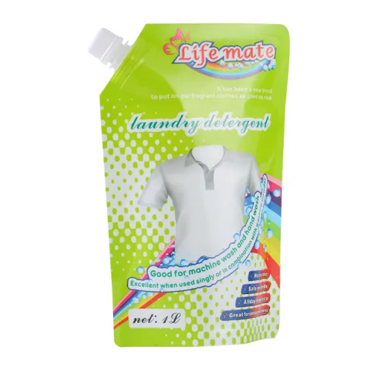 Wholesale Custom 34oz Travel Liquid Soap Refillable Pouch - Barrier Hand Detergent Shampoo Packaging Bag with Plastic Spout