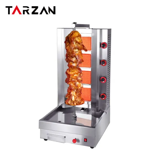 Vertical Gas Shawarma Kebab Machine for Sale: Turkish 4 Burner Shawarma Machine