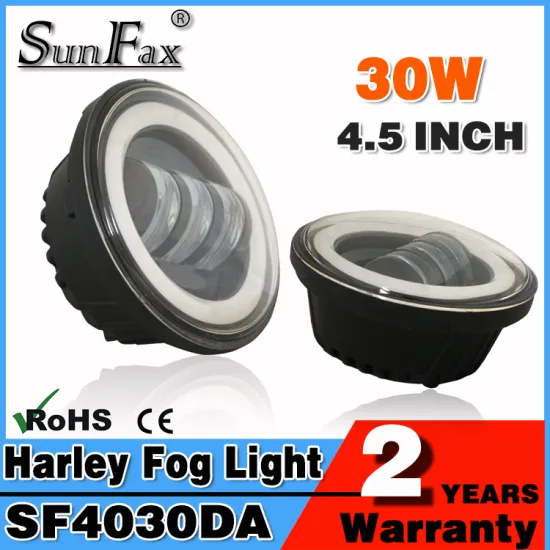 Factory price! 4.5 inch 30w 2400lm led fog light, round motorcycle fog light headligth for harley