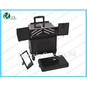 Professional  trolley makeup case  mirror cosmetic case with tray