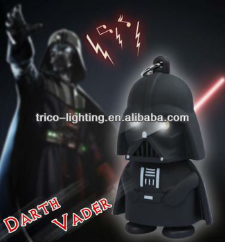 Dark Warrior vader LED animal keychain with sound