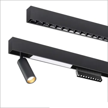 High-Quality 48V Magnetic Track LED Spot Light for Commercial Shops - Black PC Aluminum Design