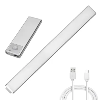 Split Battery Rechargeable LED Motion Sensor Cabinet Night Light - 1800mAh/3000mAh, Type C, 25CM/40CM/60CM/90CM