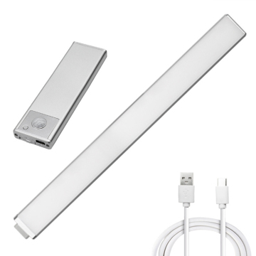 분할 배터리 충전식 LED 모션 센서 캐비닛 야간 조명 -1800mah/3000mah, 유형 C, 25cm/40cm/60cm/90cm