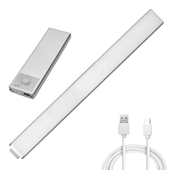 Split Battery Rechargeable LED Motion Sensor Cabinet Night Light - 1800mAh/3000mAh, Type C, 25CM/40CM/60CM/90CM