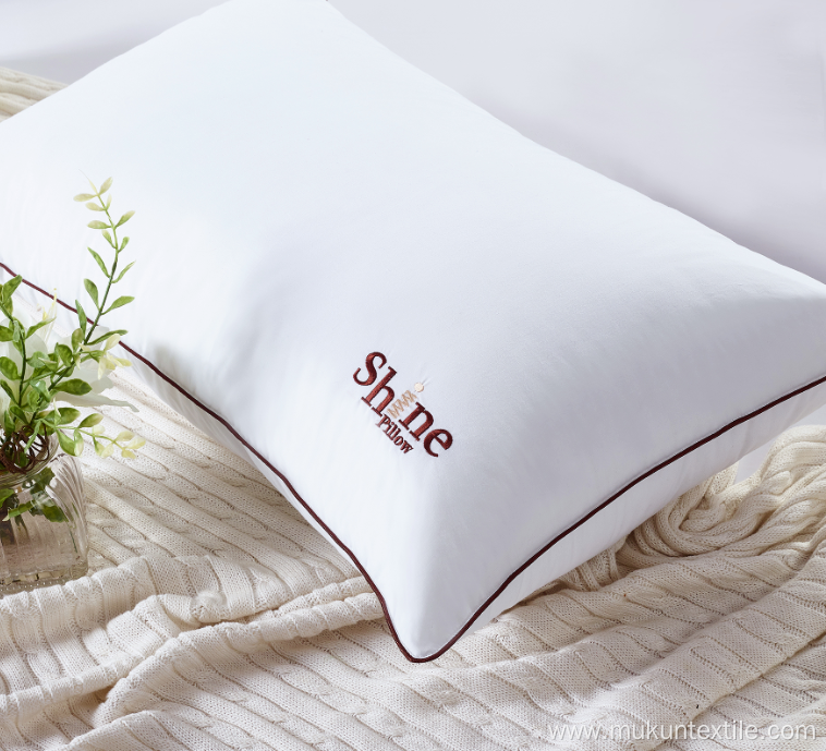 Embroidery White bed sleep pillow hotel