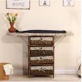 Brown Wooden Storage Cabinet With Ironing Board