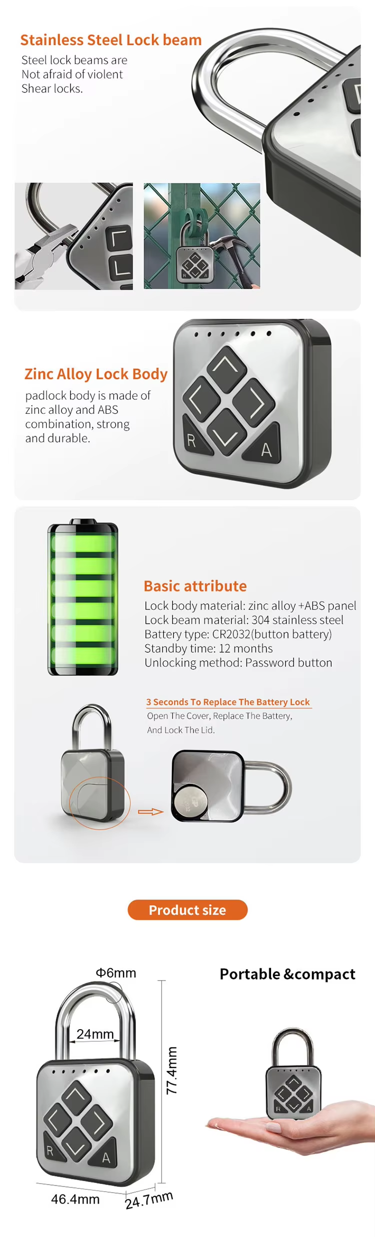 3 Directional Combination Padlock