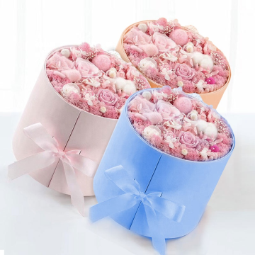 Großhandels-Doppelschicht-Blumen-runde Geschenkverpackungsbox