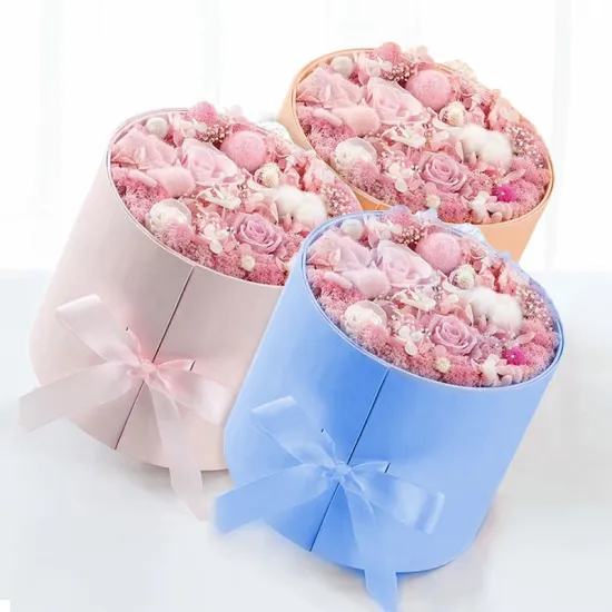 Wholesale Double Layer Flower Round Gift Packaging Box
