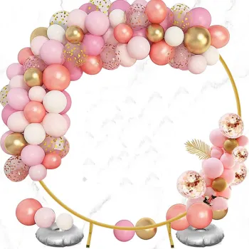 Metal Round Backdrop Stand for Wedding, Birthday, and Christmas Events
