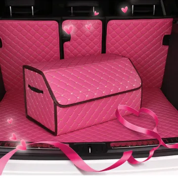 Car Trunk Organizer Box Storage Bag Auto Trash Tool Bag Folding Large Cargo Storage Stowing Tidying Car Accessories Pink/blue