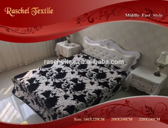 100 Polyester Cow Design 2Ply 2 Side Printing USA market Blanket