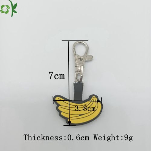 Giao hàng nhanh chóng hình dạng chuối silicone pet thẻ keychain