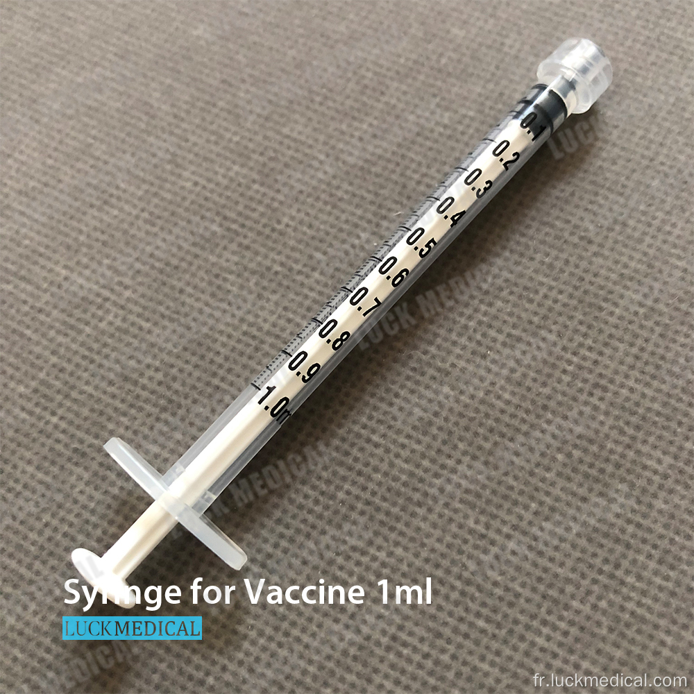 1 ml de seringue jetable sans aiguille