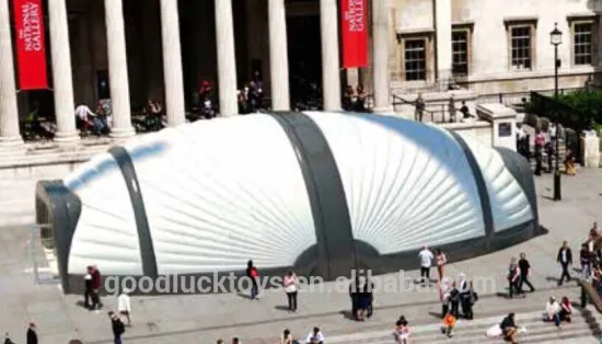 Large Beetle White Inflatable Structure Building With Brand Printing For Event