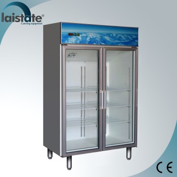 2 Glass Door Vertical Static Beverage Refrigerated Merchandiser