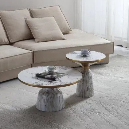 Simple Light Luxury Round Coffee Table by European Designers
