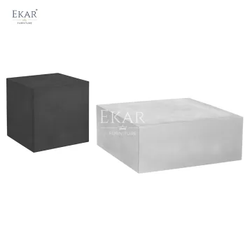 Modern Rectangular and Square Cement Coffee Table Set for Indoor/Outdoor Use