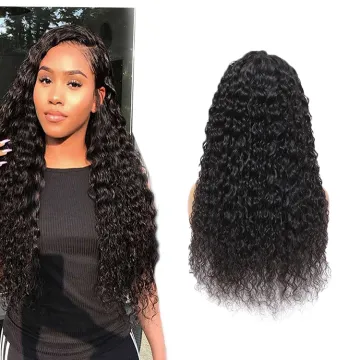 100% Water Wave Wig Human Hair Bundles 24 Inch Natural Black Short Frontal Brazilian Water Wave Wig