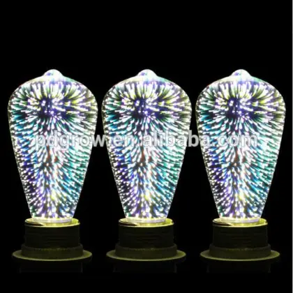 Color Changing ST64 Fireworks decoration 3D LED bulbs Led Christmas Fireworks Light Outdoor Led Chasing Christmas Lights