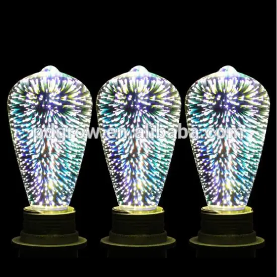 Newest design AC85-265V 3.5W Fireworks ST64 3D LED Bulb