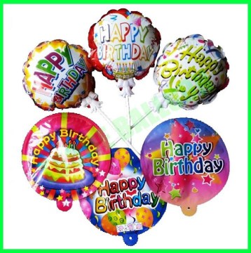 8 inches Happy Birthday self inflatable balloon