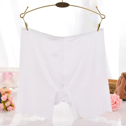 Summer Ice Silk Seamless Boxer Shorts for Ladies - Breathable and Ultra-Thin Safety Pants