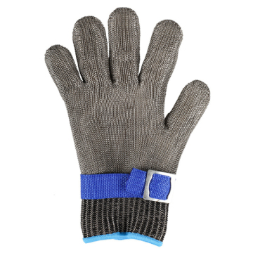 Cut-Resistant Metal Mesh Work Gloves with Five Finger Ring Chainmail Stainless Steel