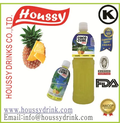 Famous brand houssy organic 320ml coconut fruit juice bottled