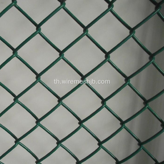 สีเขียวเข้มสีเคลือบ PVC Chain Link Fence