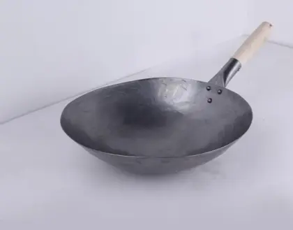 Restaurant Cooking 14 inch Wok Carbon Steel Wok flat Bottom Wok