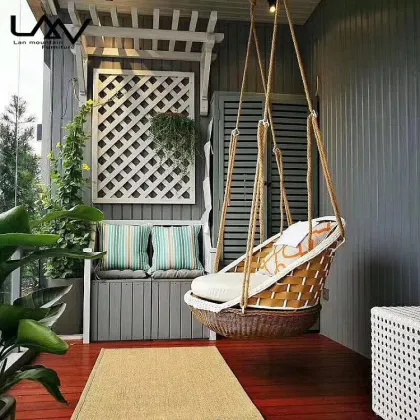 Creative Rattan Hanging Egg Chair for B&B Holiday Courtyard and Outdoor Garden Patios