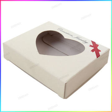 Heart shape window cardboard jewelry gift boxes